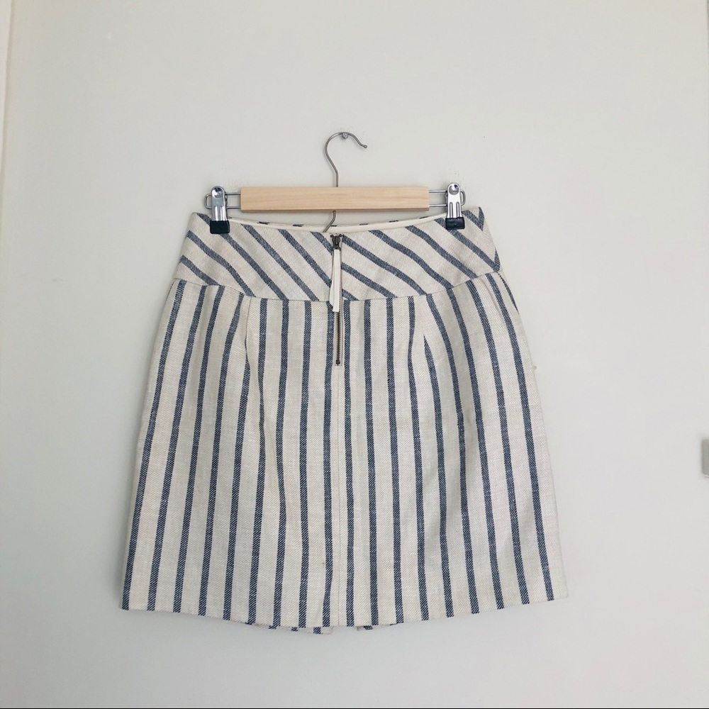 NWT J. Crew Split Striped Asymmetrical Skirt White & Blue - Picture 5 of 7